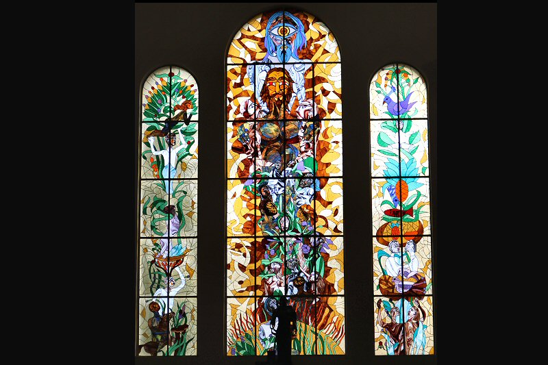 the wonderful stained-glass windows