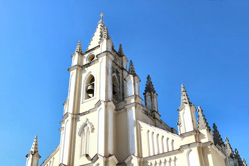 the Gothic pinnacles that adorn the roof