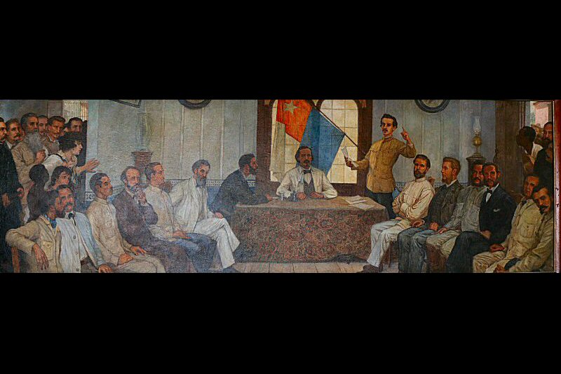 the oil painting that represents the Assembly of Guáimaro, is the work of the Cuban painter Juan Emilio Hernández Giró