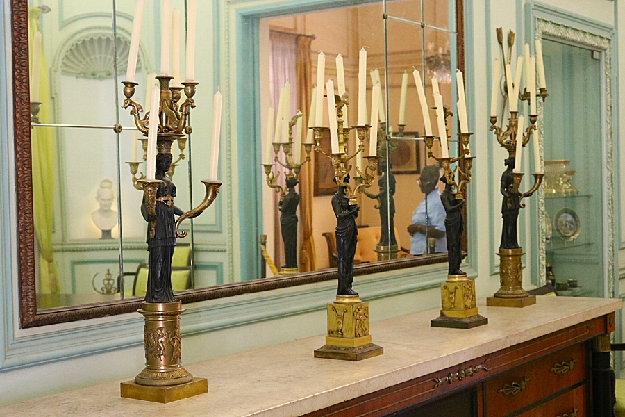  the candelabras on the console