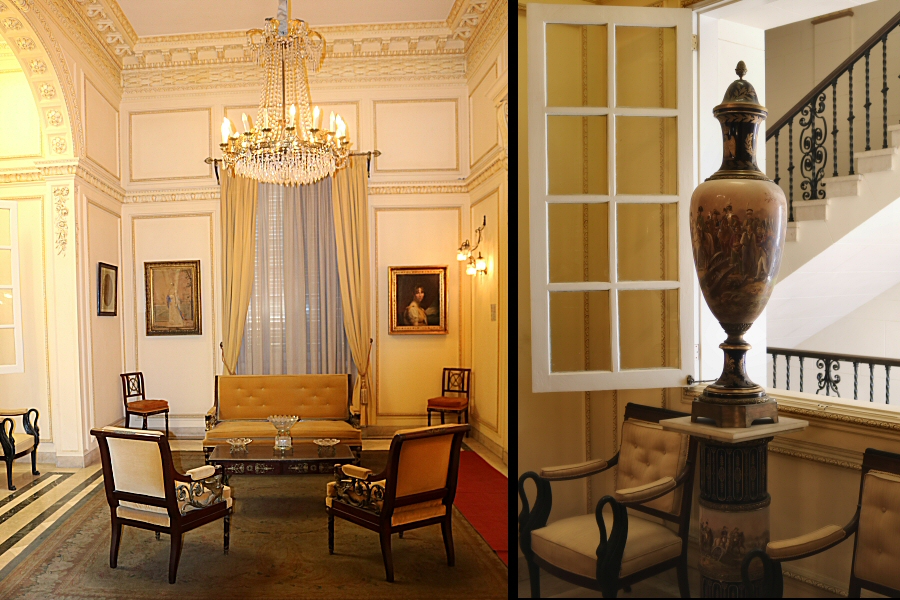 the furniture that we see in the hall, preceding the dining room, were brought from the house of Joseph Bonaparte