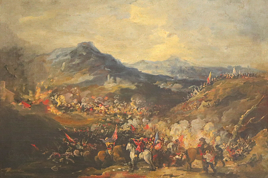 the oil painting with the title the Battle