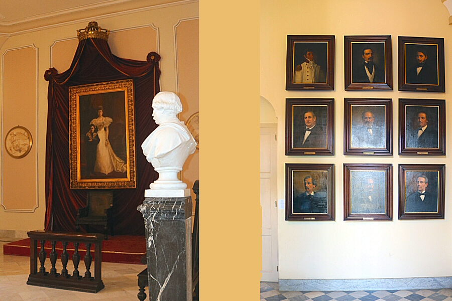 The oil portrait of the Spanish Queen Isabel II and the oil portraits of some outstanding characters of the 19th century Cuban thoughts, painted by the Cuban artist Federico Martíne 