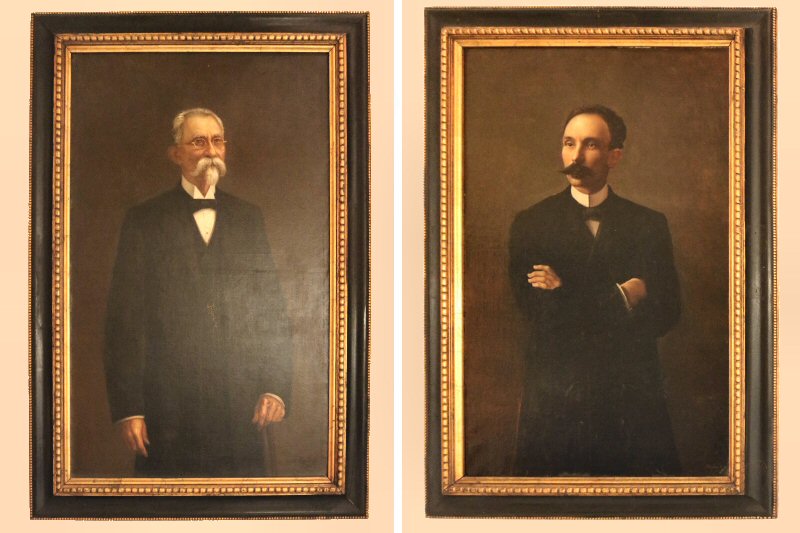 Portraits of Máximo Gómez Báez and José Martí.